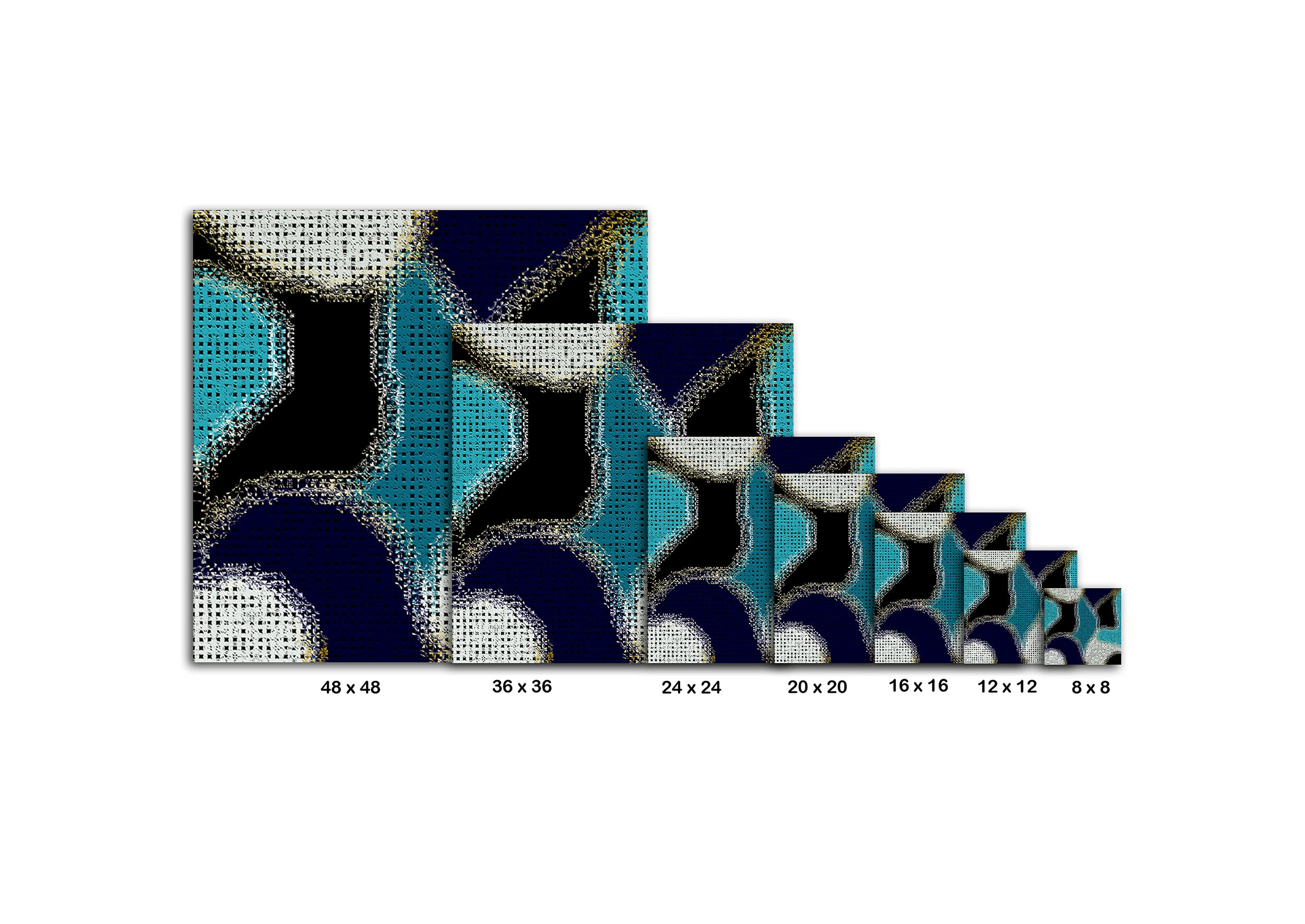 Armen Living Abstract Mosaic 547 Square Wrapped Canvas Wall Art Print - 16x16 Inches Modern Home Decor for Living Room, Bedroom & Office