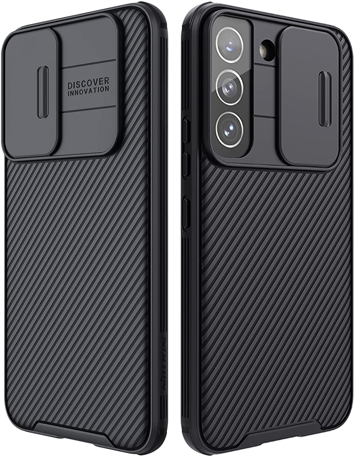 Samsung Galaxy S22 Plus Phone Case with Camera Cover - Shockproof Protective Case (Black) - Perfect for Daily Use, Travel & Outdoor Activities