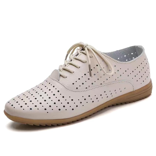 Women's Comfortable Oxford Ballerina Flats - Breathable Slip-On Loafers for Work, Travel & Casual Wear