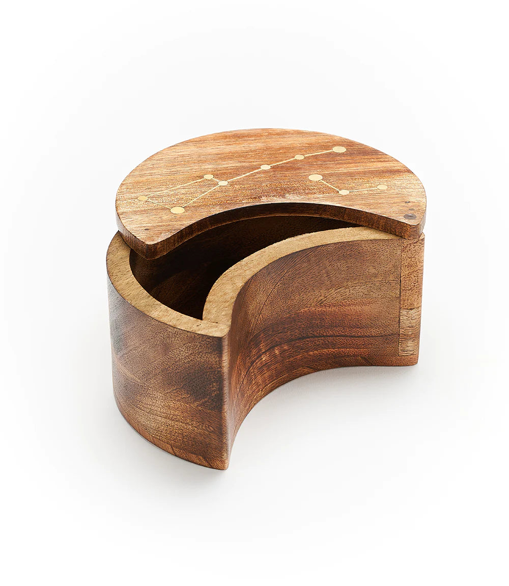 Celestial Moon Jewelry Box with Crescent Design - Perfect for Storing Rings, Necklaces & Keepsakes - Elegant Gift for Women & Girls