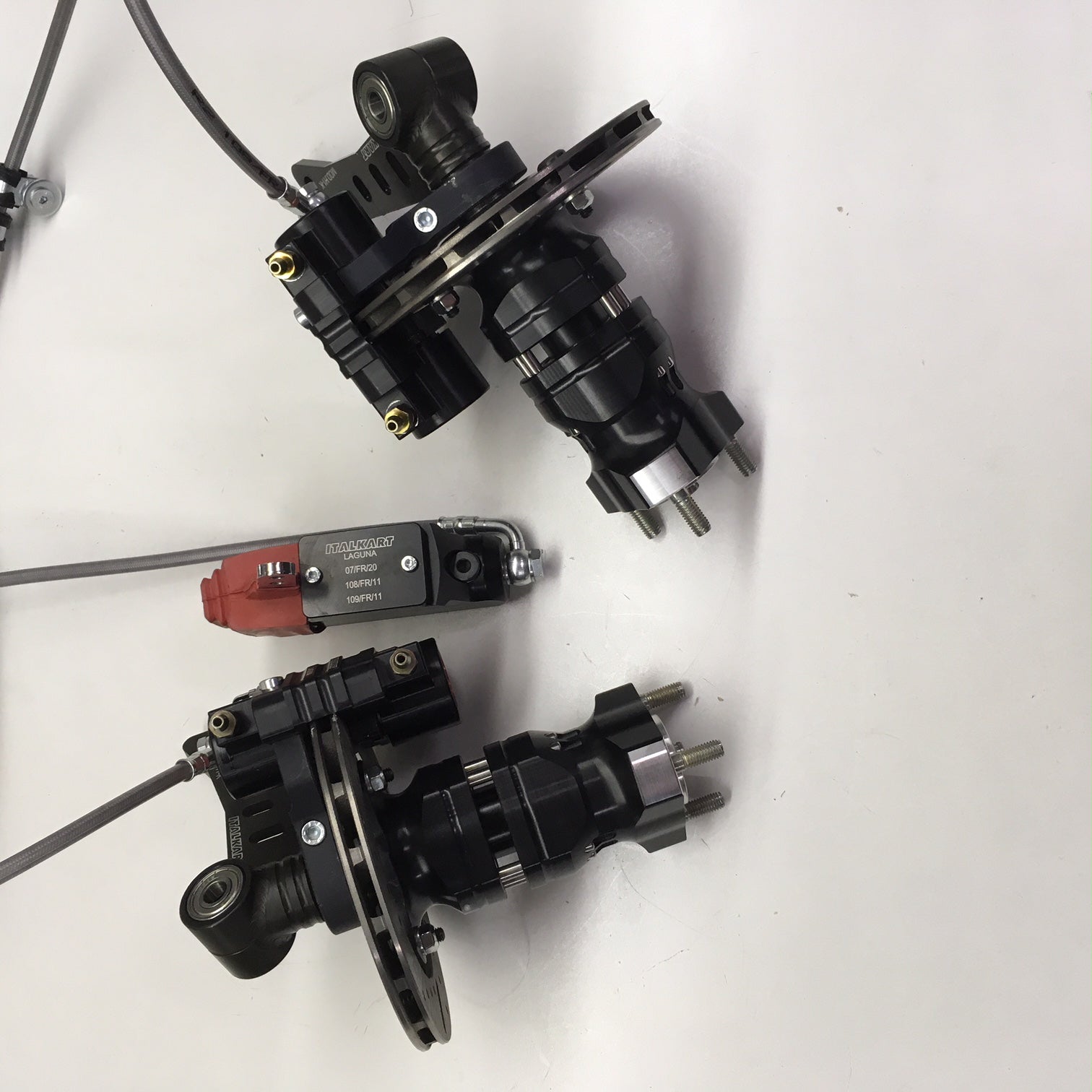 Complete Italkart Front Brake System with Spindles - High-Performance Go Kart Braking Kit for Racing & Off-Road Adventures