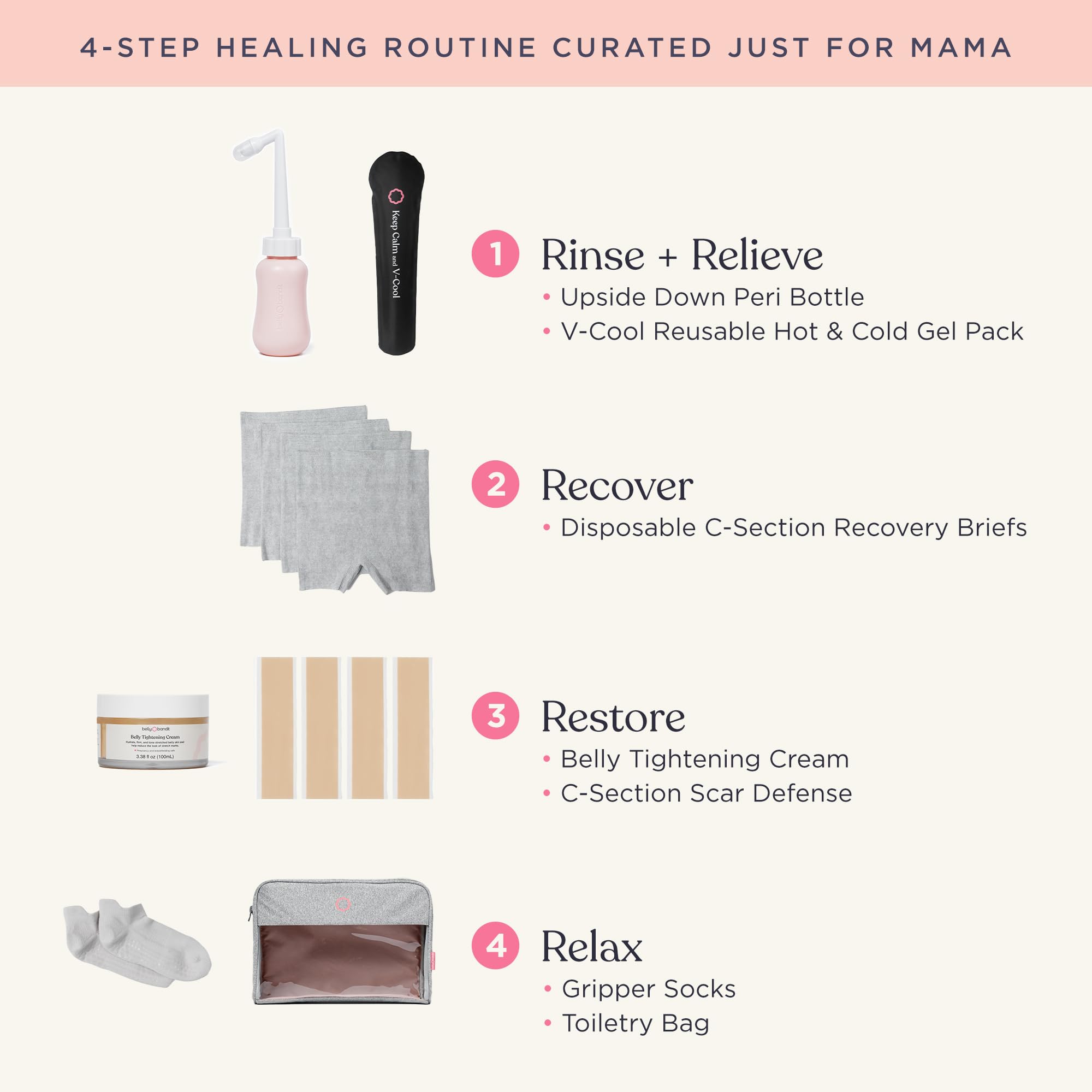 Belly Bandit C-Section Recovery Essentials Kit - Postpartum Care Set for Women After Cesarean | Post Pregnancy Support Belt, Abdominal Binder & Recovery Essentials | Ideal for New Moms, Hospital Bag & Home Recovery