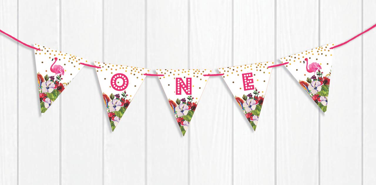 Pre-Strung 'I Am 1' Birthday Party Decorations - Tropical Themed Pennant Banner Flags for Boys - Perfect for 1st Birthday Celebrations, Baby Showers & Nursery Decor