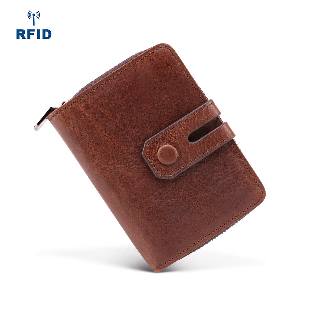 Premium Men's RFID Blocking Genuine Leather Bifold Wallet - Slim & Secure for Everyday Use, Travel & Business