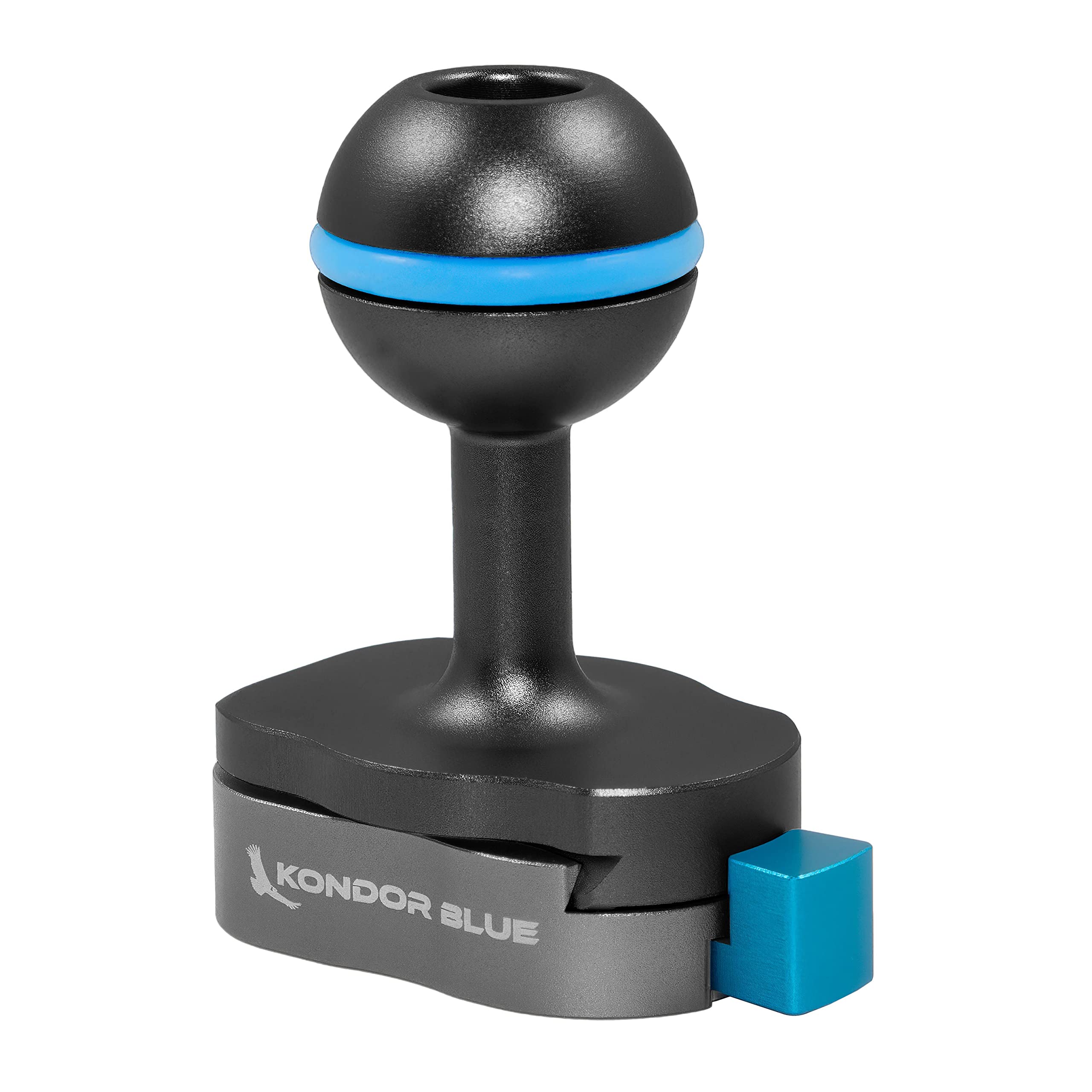 KONDOR BLUE Mini Quick Release Ball Head Adapter for Magic Arms, Friction Arms, Israeli Arms - Compatible with Camera Tripods, Gimbals, Video Monitors, Flash Brackets & Stabilizers | Professional Black Camera Accessory | Perfect for Studio, Vlogging & On-Location Filming