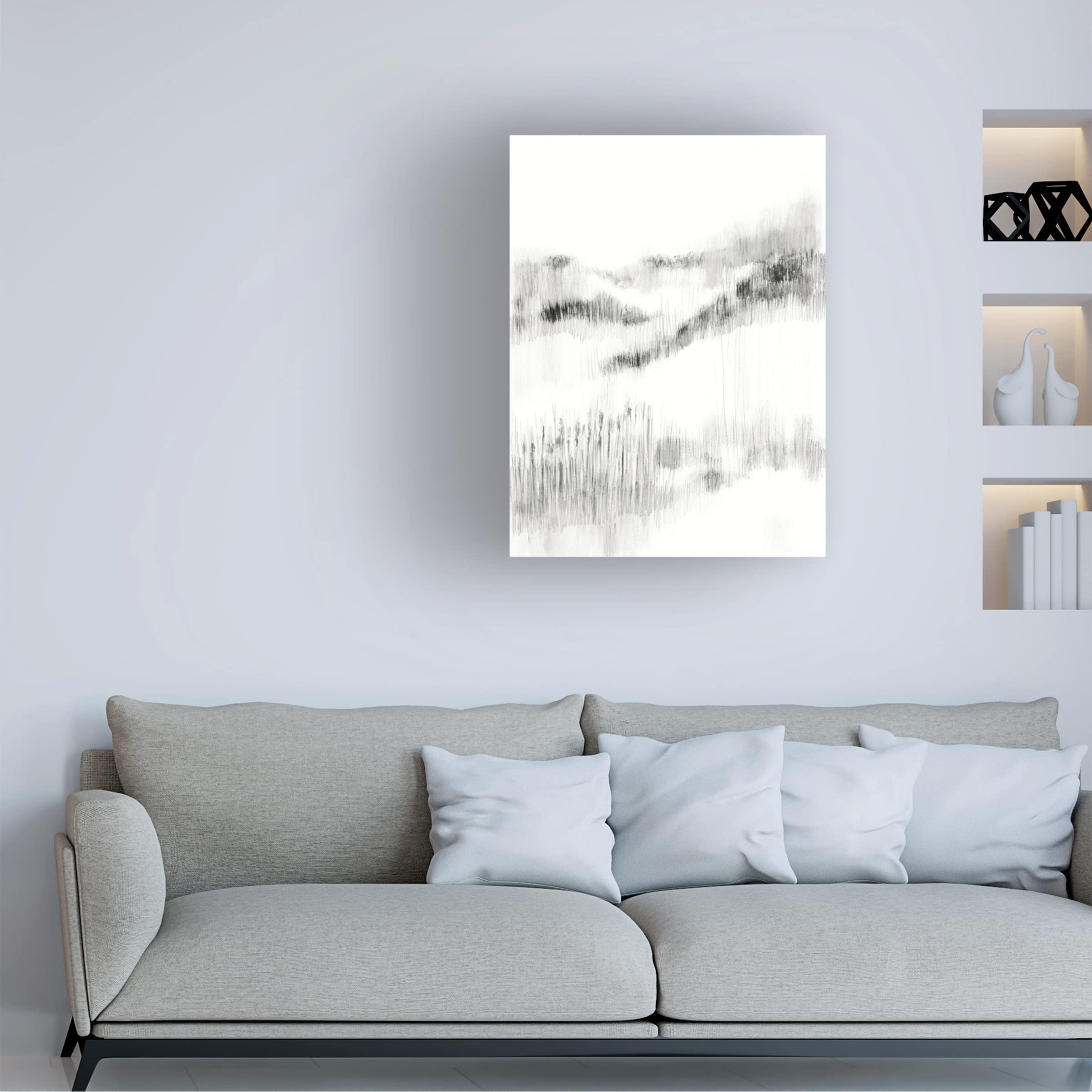 Jennifer Goldberger 'Grassy Hill II' Canvas Wall Art Print - Landscape Nature Painting for Living Room, Bedroom & Office Decor