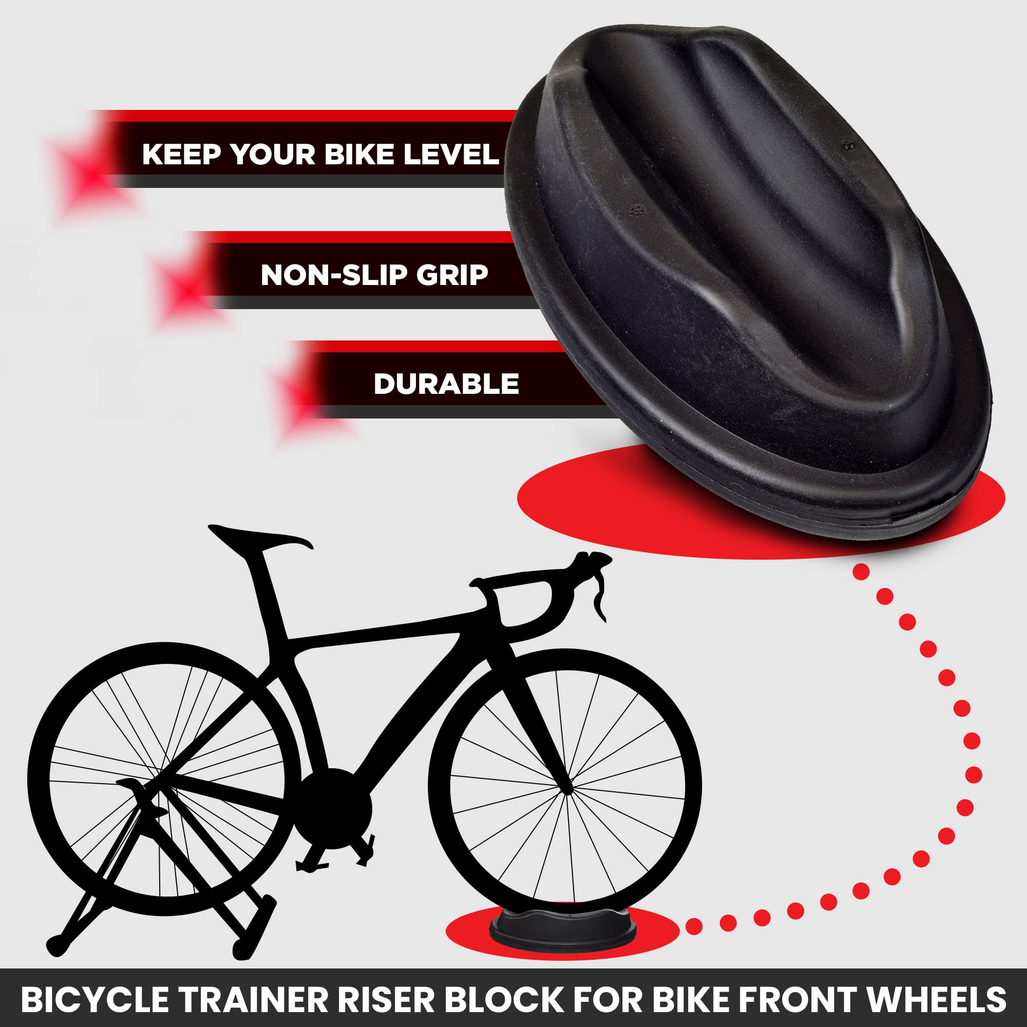 AlveyTech Bike Trainer Wheel Riser Block - Indoor Cycling Stand for Exercise & Training | Home Gym Accessories