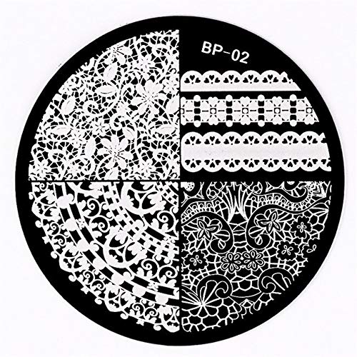 Nail Stamping Plates with Flowers & Geometric Patterns for DIY Manicure at Home