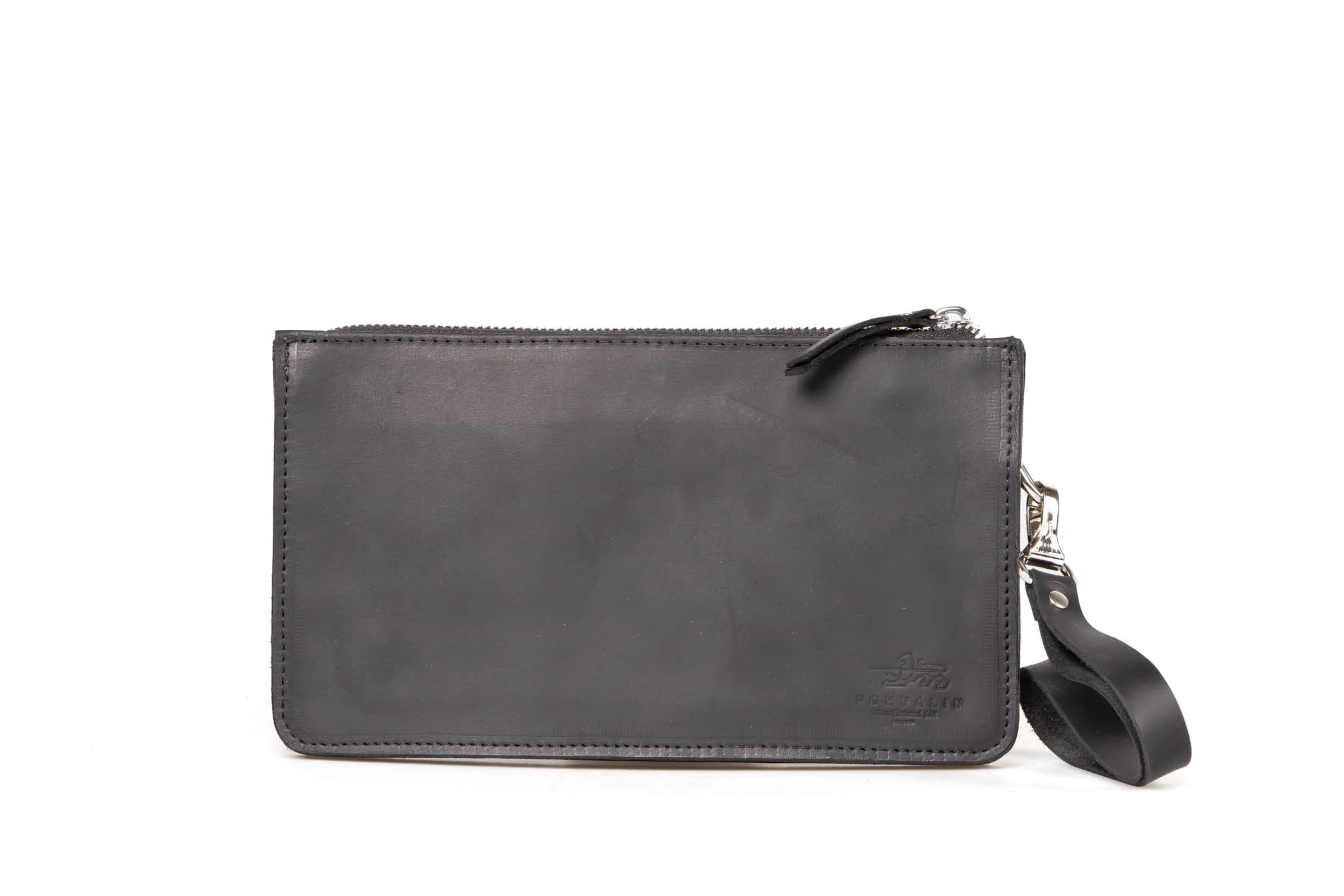 Vintage Leather Wrist Bag for Men - Business Hand Purse with Adjustable Strap (Black) | Perfect for Office, Travel & Everyday Use