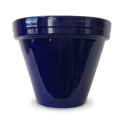 Cobalt Blue Ceramic Flower Pot - 8.5 x 7.5 Inch Indoor/Outdoor Plant Container for Home Decor, Garden, Patio & Office Plants