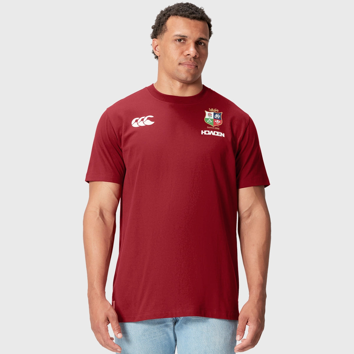 Canterbury British & Irish Lions Men's Cotton T-Shirt - Red Rugby Jersey for Fans & Sports Enthusiasts - Perfect for Game Day & Casual Wear