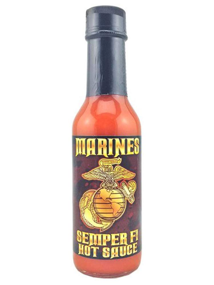 Semper Fi Habanero Hot Sauce - 5oz Bottle (Pack of 6) - Spicy Marine Corps Inspired Hot Sauce for Tacos, Wings & BBQ - Perfect Gift for Military Veterans & Hot Sauce Lovers