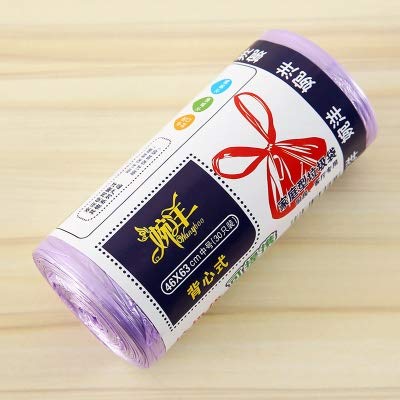 HLWJ 20/30pcs Roll Purple Vest Style Trash Bags - Heavy Duty Garbage Bags for Kitchen, Bathroom & Outdoor Waste Disposal - Durable Storage Bags for Home & Office Use (30 Count)