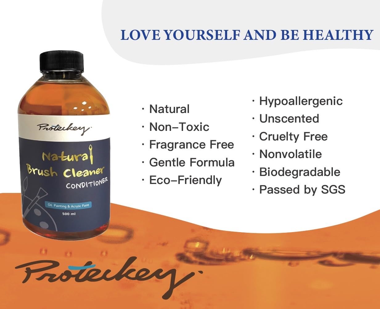 Natural Paint Brush Cleaner & Conditioner - Non-Toxic, Odorless for Oil & Acrylic Paints - Perfect for Kids & Artists