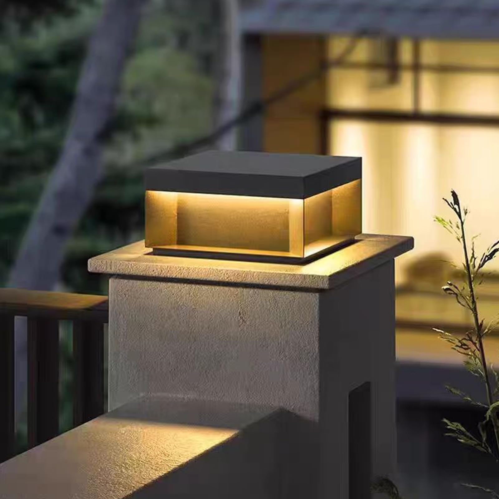 Premium Stainless Steel Solar Post Lights for Outdoor - Solar Powered Fence Post Cap Lights with 3000K Warm White LED - Waterproof Garden Deck Patio Lighting - Perfect for Wooden Posts (12