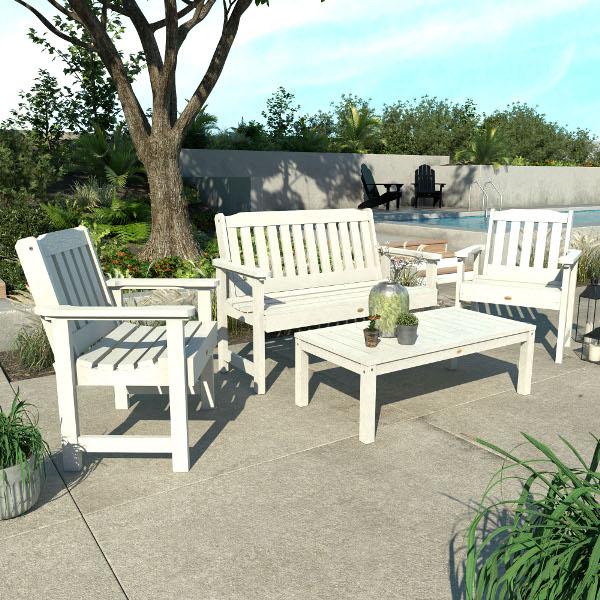 Lehigh 5-Piece Outdoor Garden Conversation Set - Patio Furniture with Cushions for Backyard, Deck, or Poolside Relaxation