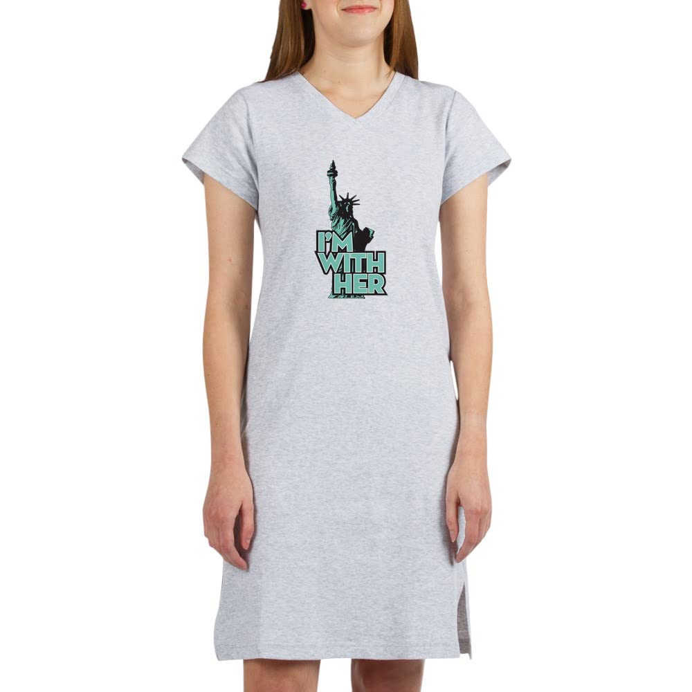 Lady Liberty 'I'm With Her' Nightshirt - Women's Political Slogan Sleepwear for Liberal Supporters | Perfect for Elections, Women's Marches & Progressive Events