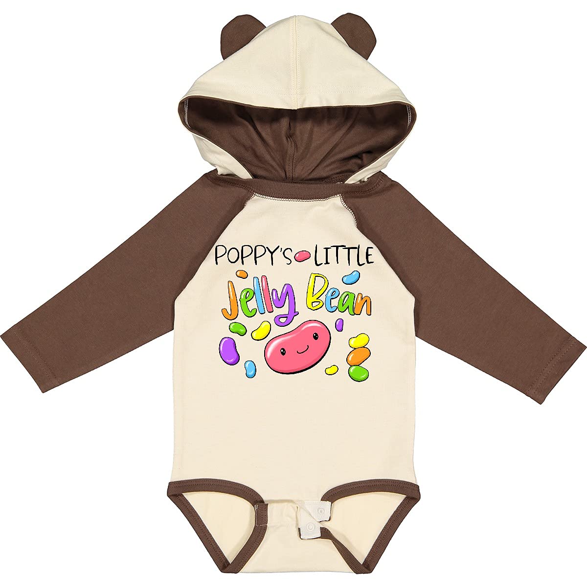 Inktastic Poppy's Little Jellybean Cute Easter Candy Baby Long Sleeve Bodysuit - Perfect for Easter Photos, Holiday Outfits & Newborn Gifts