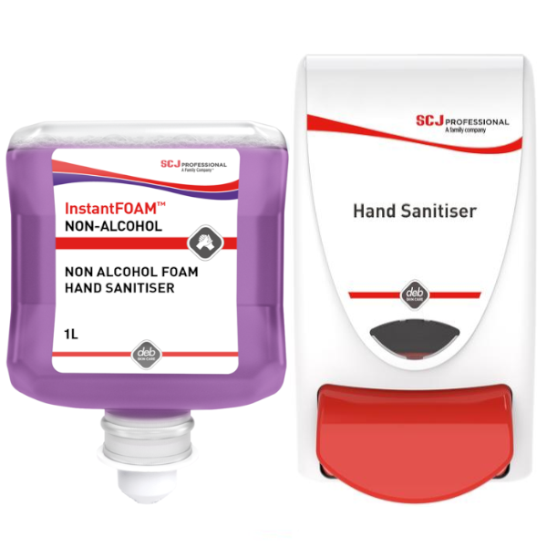 SC Johnson Deb InstantFoam Alcohol-Free Foam Hand Sanitizer - Gentle Skin Cleansing for Home, Office & Travel Use