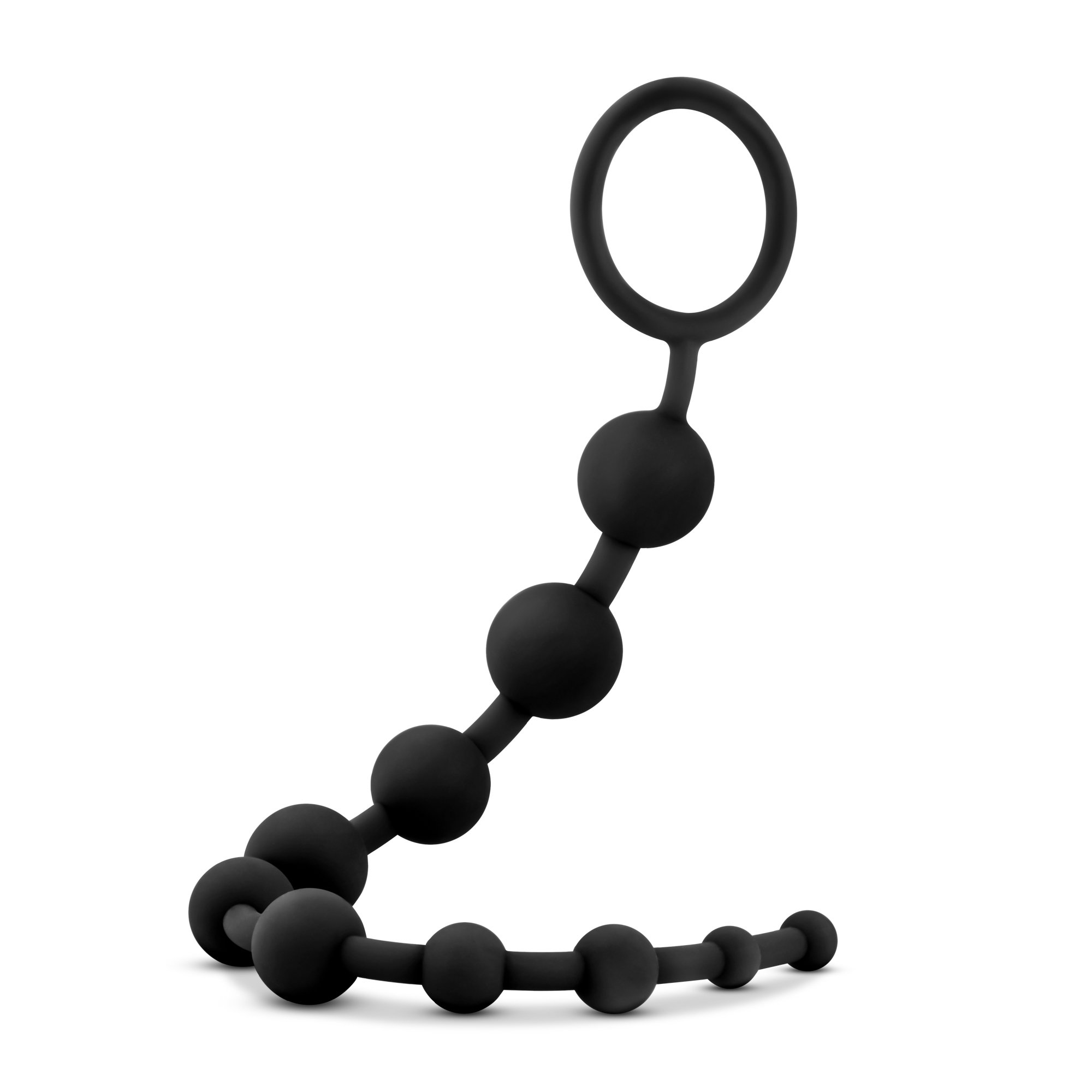 Blush Novelties Anal Beads for Women & Men - UltraSilk Silicone 10 Graduated Beads - 12.5 Inch Anal Training Toy for Beginners & Couples - Smooth Satin Finish - Black | Perfect for Solo Play & Partnered Adventures