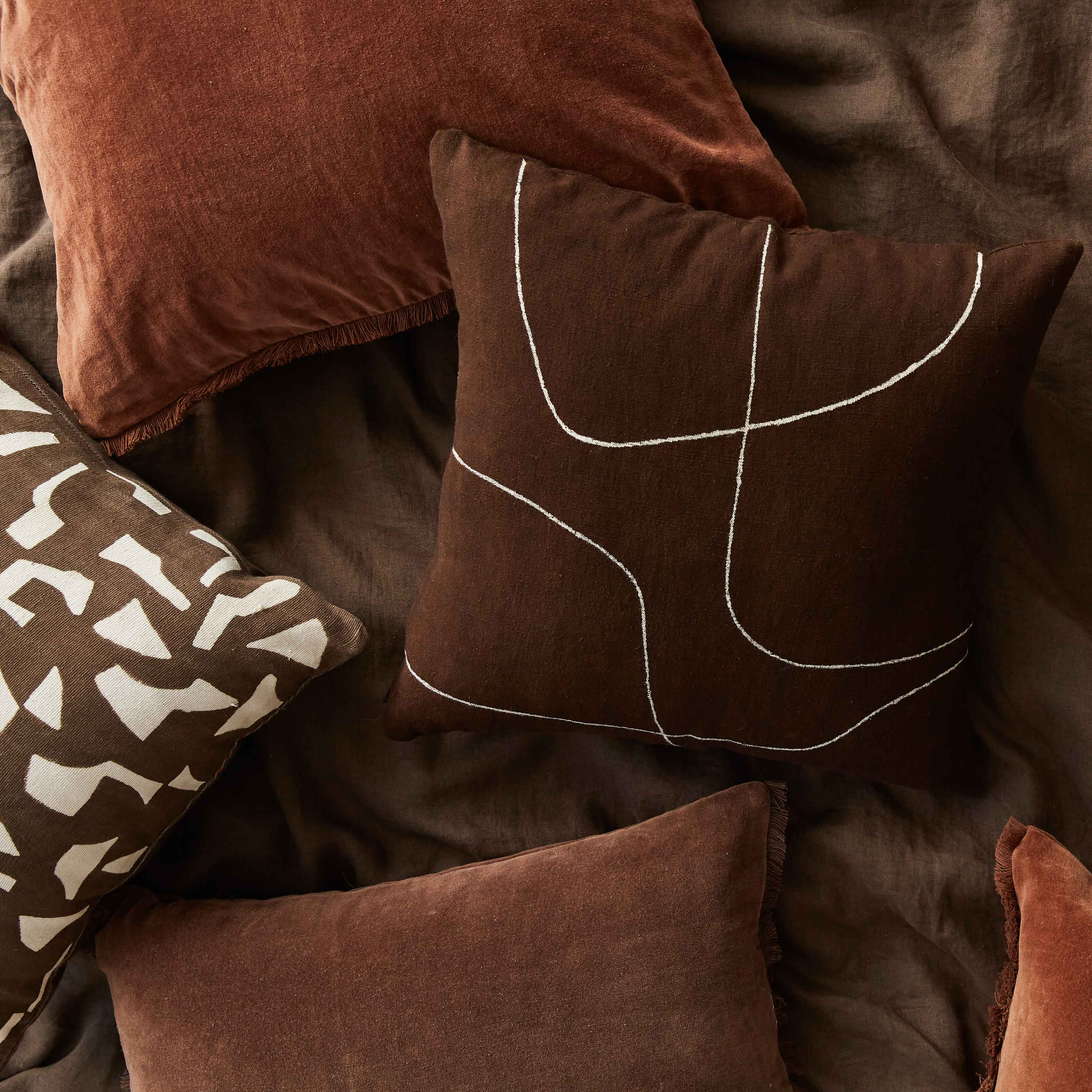 Jolie Handmade African Mud Cloth Pillow - Boho Home Decor for Living Room, Bedroom & Sofa