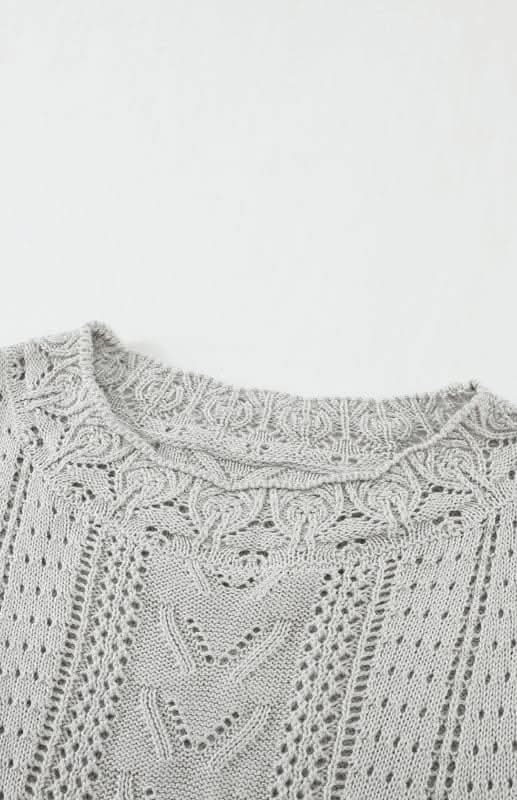 Elegant Cutout Petal Sleeve Sweater for Women - Trendy Knit Pullover for Fall & Winter - Perfect for Office, Date Night & Casual Outings