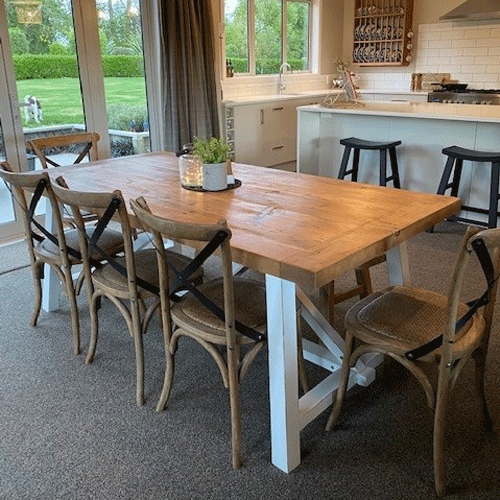 Modern White Marcel Dining Table 240cm - Elegant Large Dining Room Table for Family Gatherings & Dinner Parties