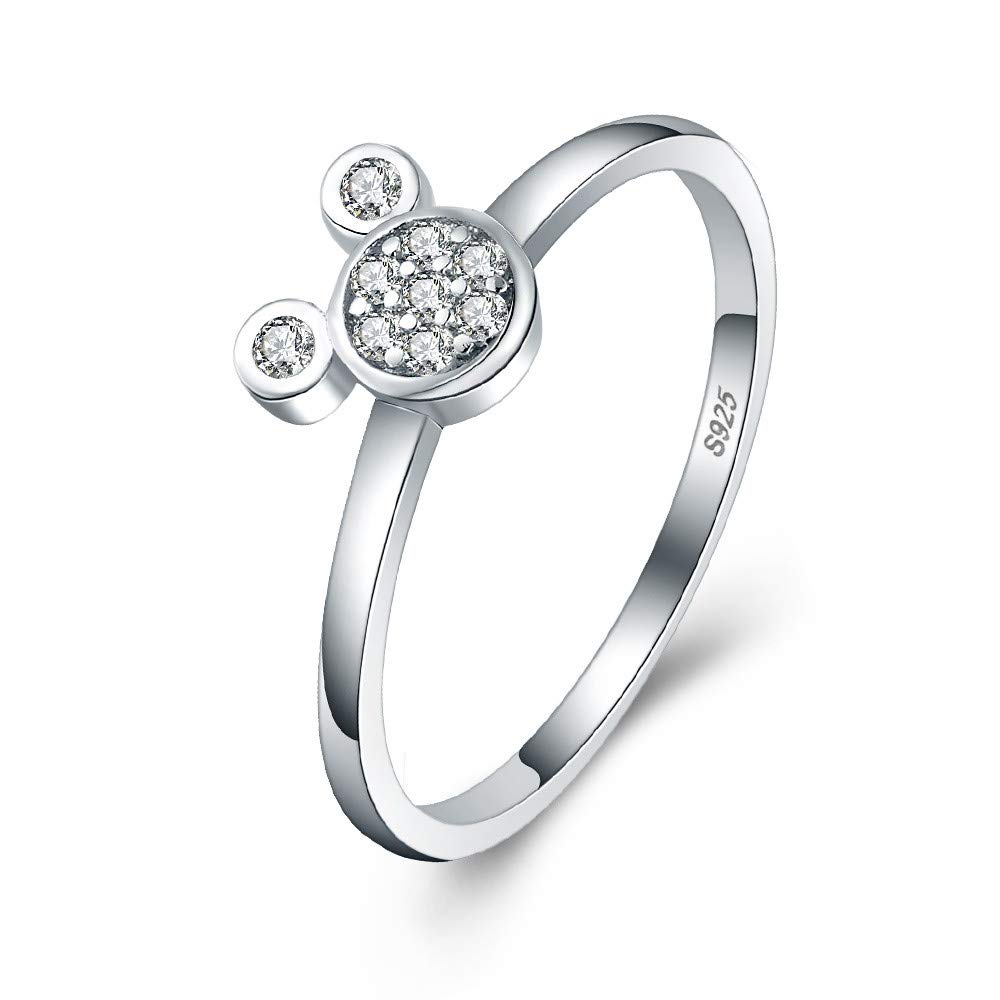 925 Sterling Silver CZ Mini Mouse Rings for Women - Dainty Disney Inspired Jewelry Gift for Her | Perfect for Birthdays, Anniversaries & Everyday Wear