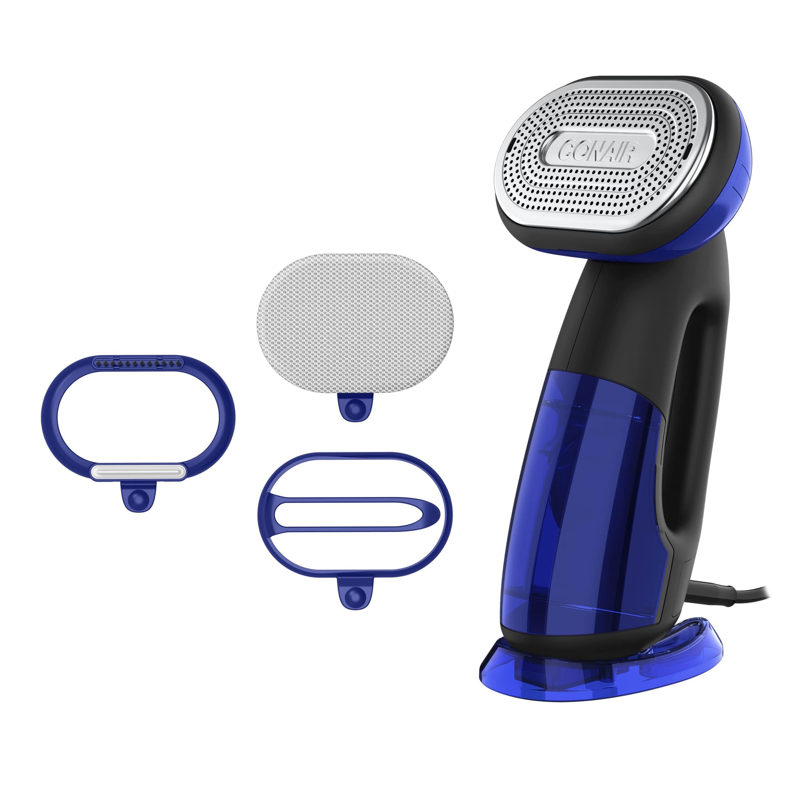 Conair 2-in-1 Handheld Steamer and Iron for Clothes - 1875W Turbo ExtremeSteam Garment Steamer & Clothing Iron (Black/Blue) | Perfect for Travel, Home Use & Quick Wrinkle Removal