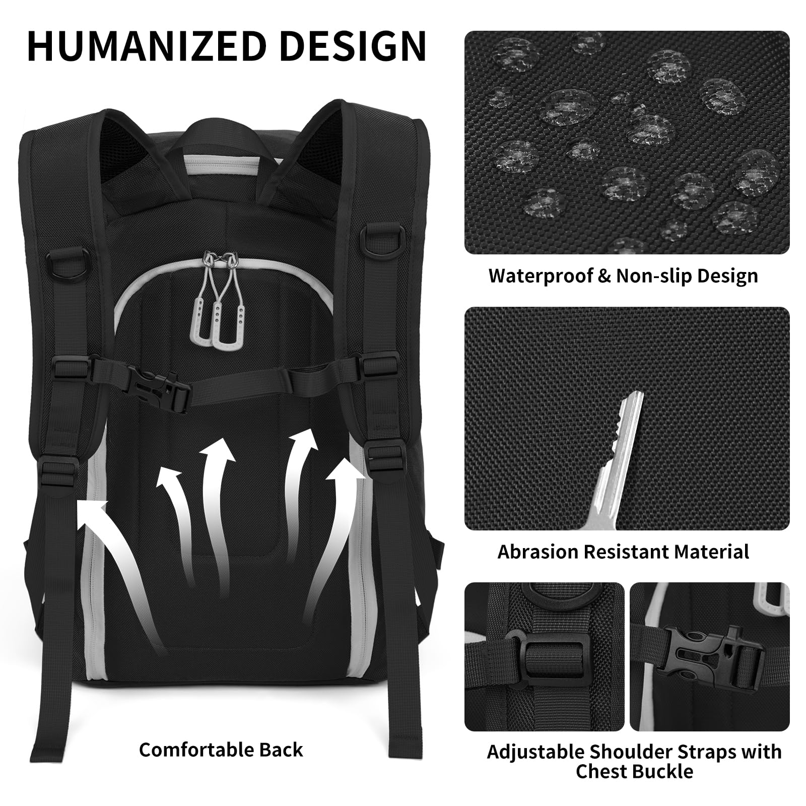 NONSAR 50L Waterproof Ski Boot Backpack - Snowboard Travel Bag for Helmet, Goggles, Gloves & Ski Accessories - Men & Women's Winter Sports Gear for Skiing, Snowboarding & Mountain Adventures