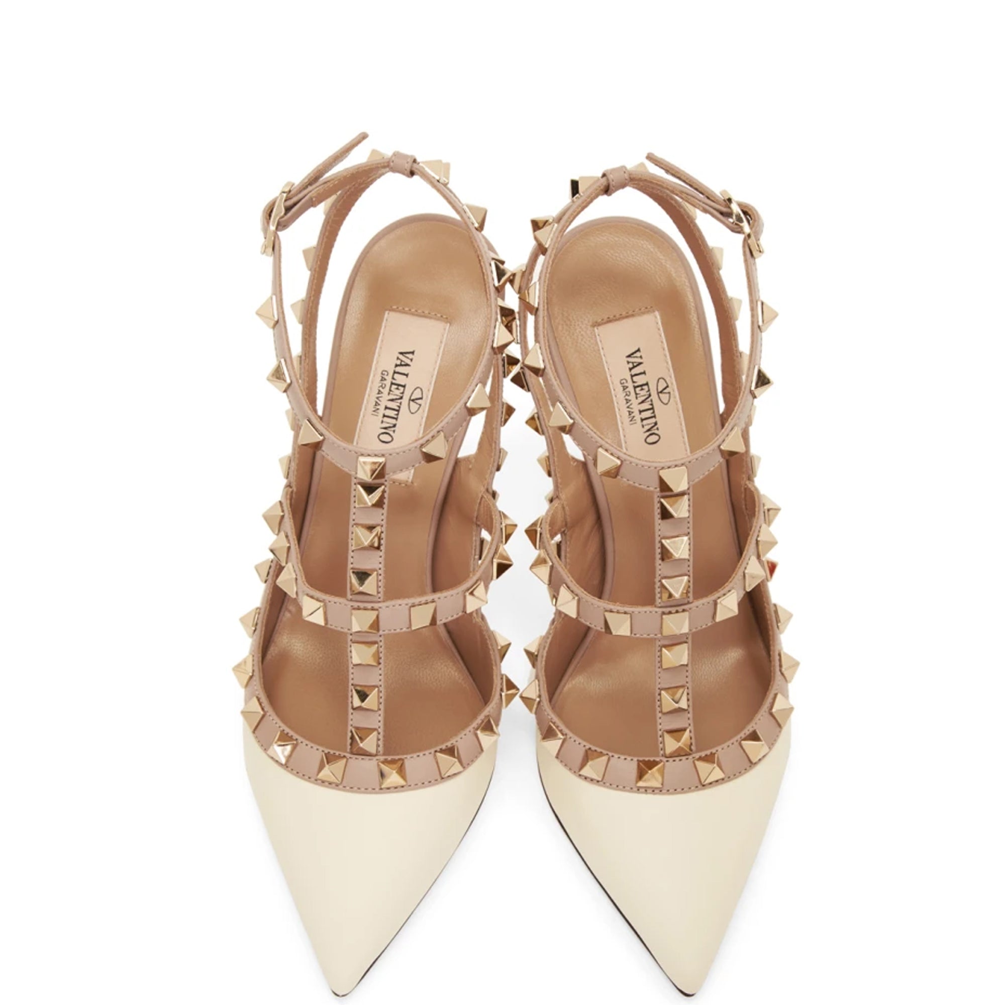 Valentino Rockstud Slingback Heels - Ivory Nappa Leather Women's Pumps | Perfect for Weddings, Parties & Evening Events