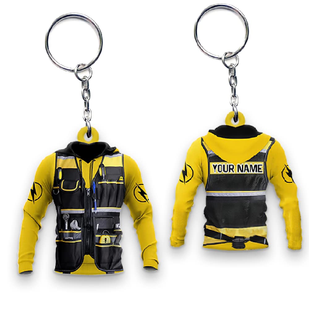 Custom Electrician Shaped Keychain - Personalized IZI POD Keyring for Men, Unique Electrician Gift Idea for Christmas, Birthday & Appreciation - Perfect for Electricians, DIY Enthusiasts & Tool Lovers