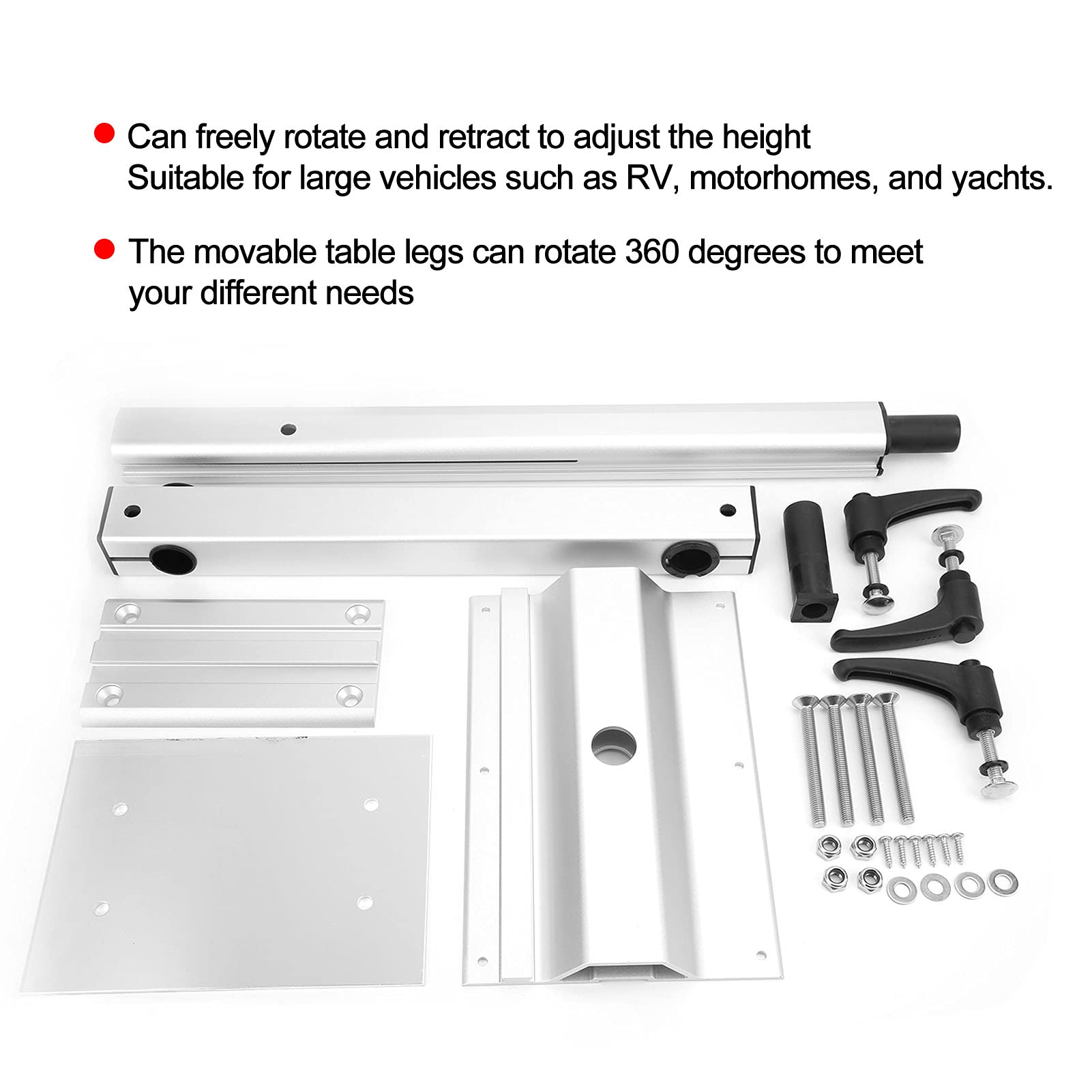 5pcs Adjustable RV Table Legs - Removable, Swivel, Height & Angle Adjustable for Motorhome, Yacht & Boat - Perfect for Dining, Workspace & Outdoor Use