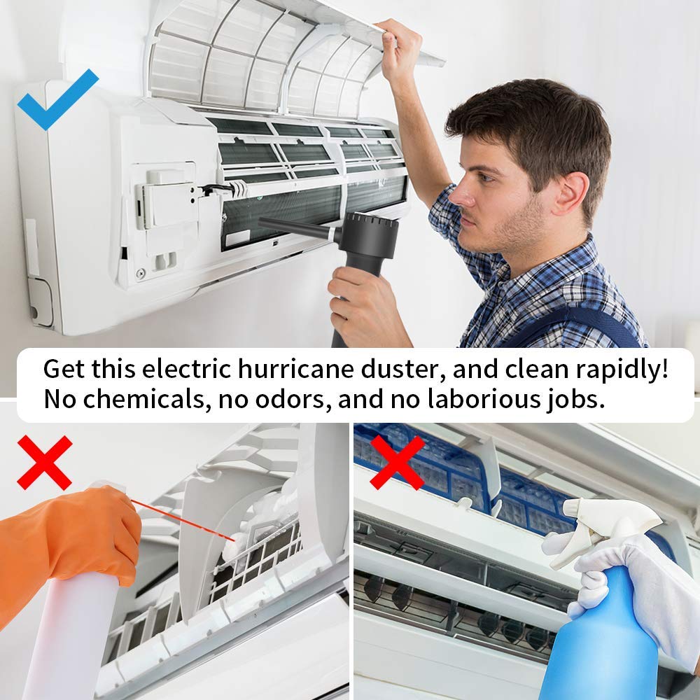 Rechargeable Electric Air Duster - 45000 RPM Cordless Dust Blower with 6000mAh Battery | Powerful Compressed Air for Computer Keyboard Cleaning, Electronics & Office Use | Portable Electronic Air Can Replacement