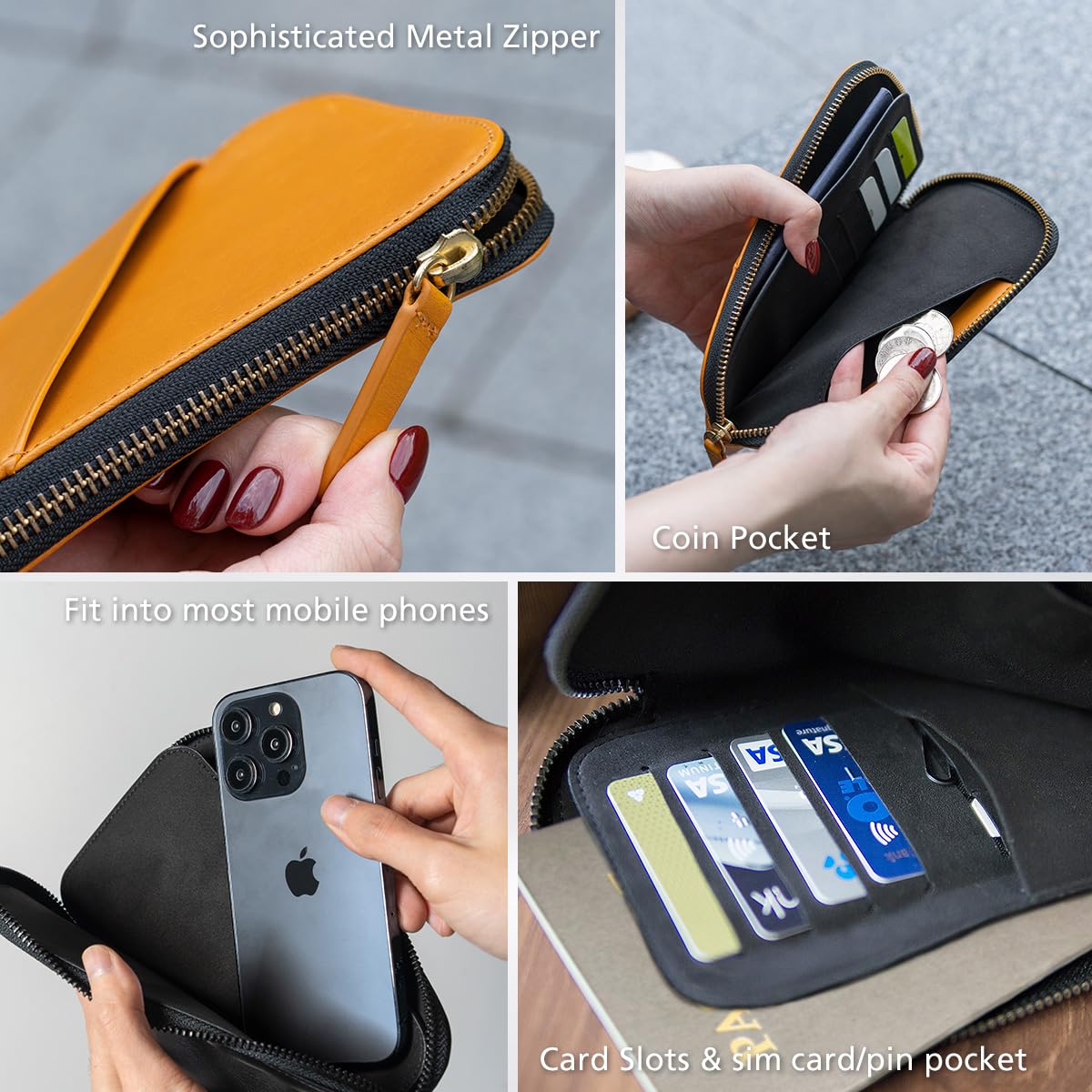 Premium Alto Travel Phone Wallet - Italian Leather Case & Passport Holder for iPhone 16/15/14/13/12 & Android (6.8