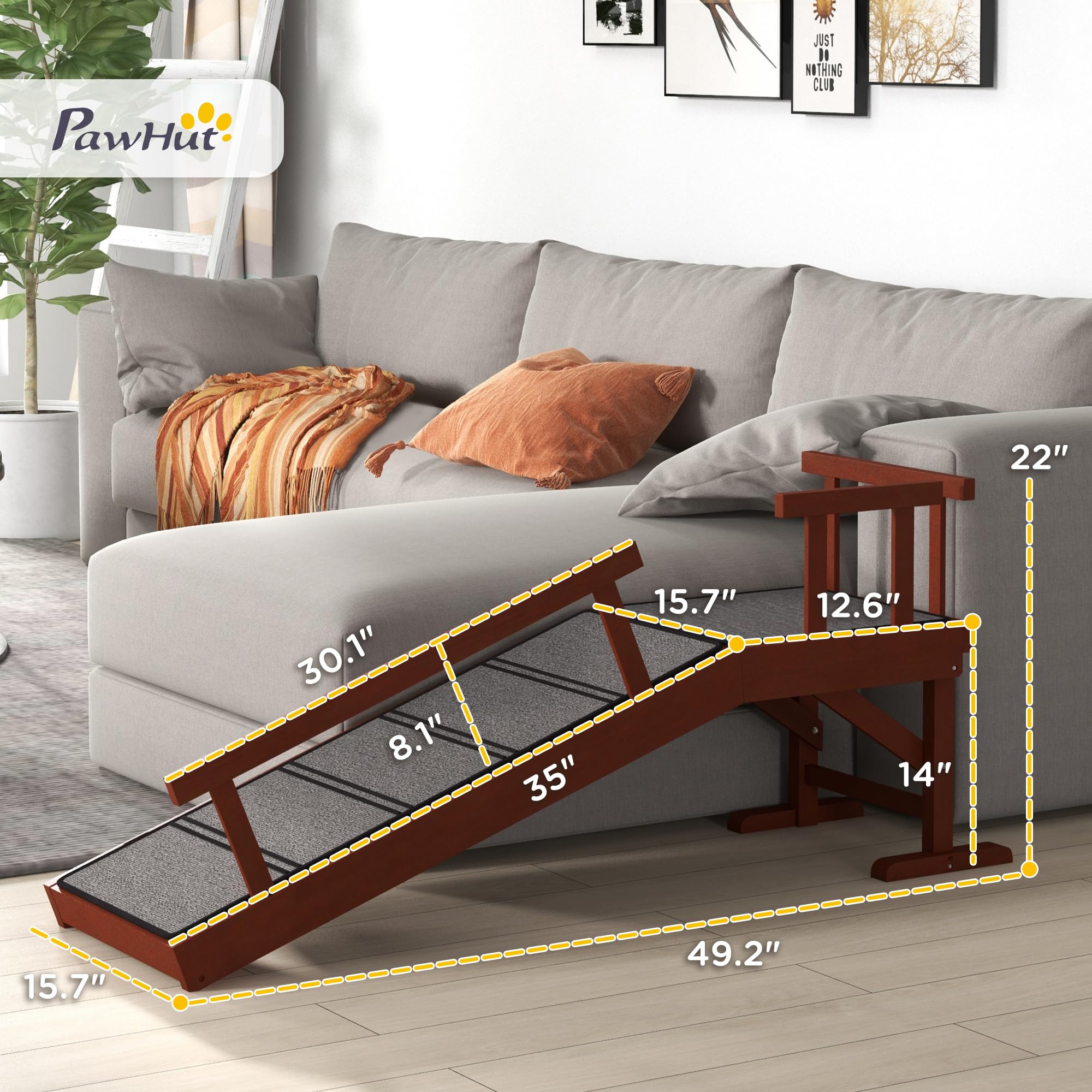 PawHut Adjustable Dog Ramp for Small Medium Large Dogs - 49