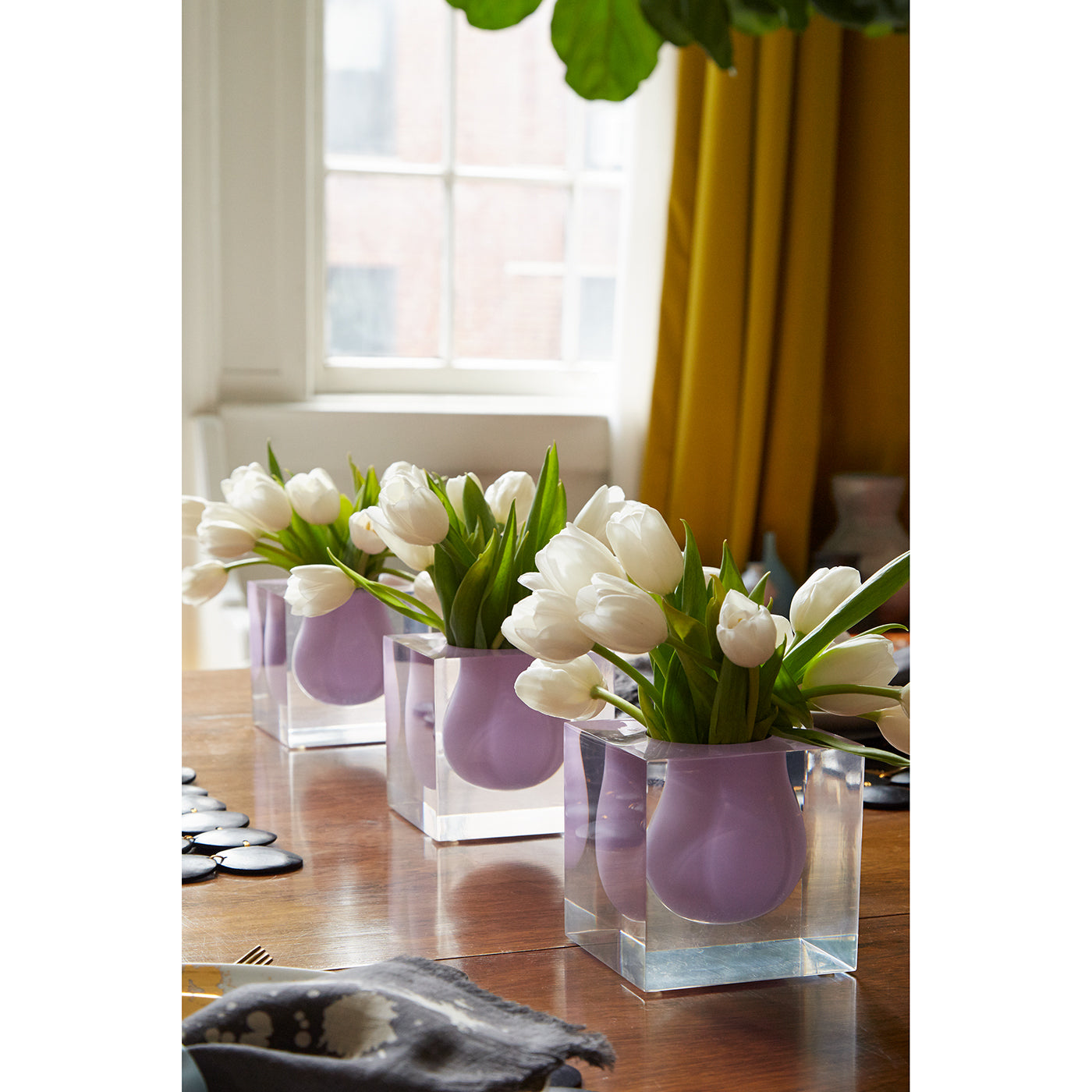 Bel Air Mini Scoop Vase - Small Ceramic Flower Vase for Home Decor, Table Centerpiece, Wedding & Party Decorations - Perfect for Fresh Flowers, Succulents and DIY Arrangements