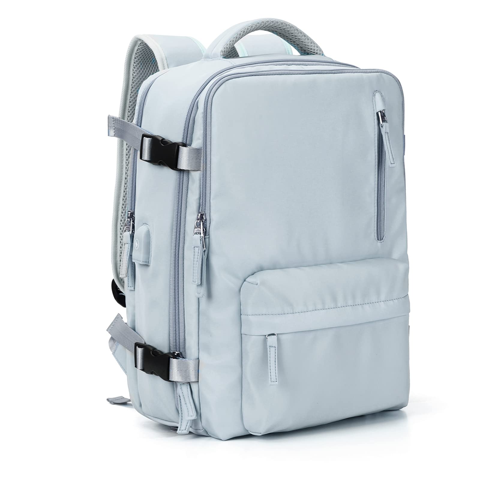 VGCUB 40L Large Travel Backpack for Women & Men - Waterproof Carry On Backpack with 17 Inch Laptop Compartment - Flight Approved Business Work Backpack - Perfect for Air Travel, Commuting & Outdoor Adventures - Blue