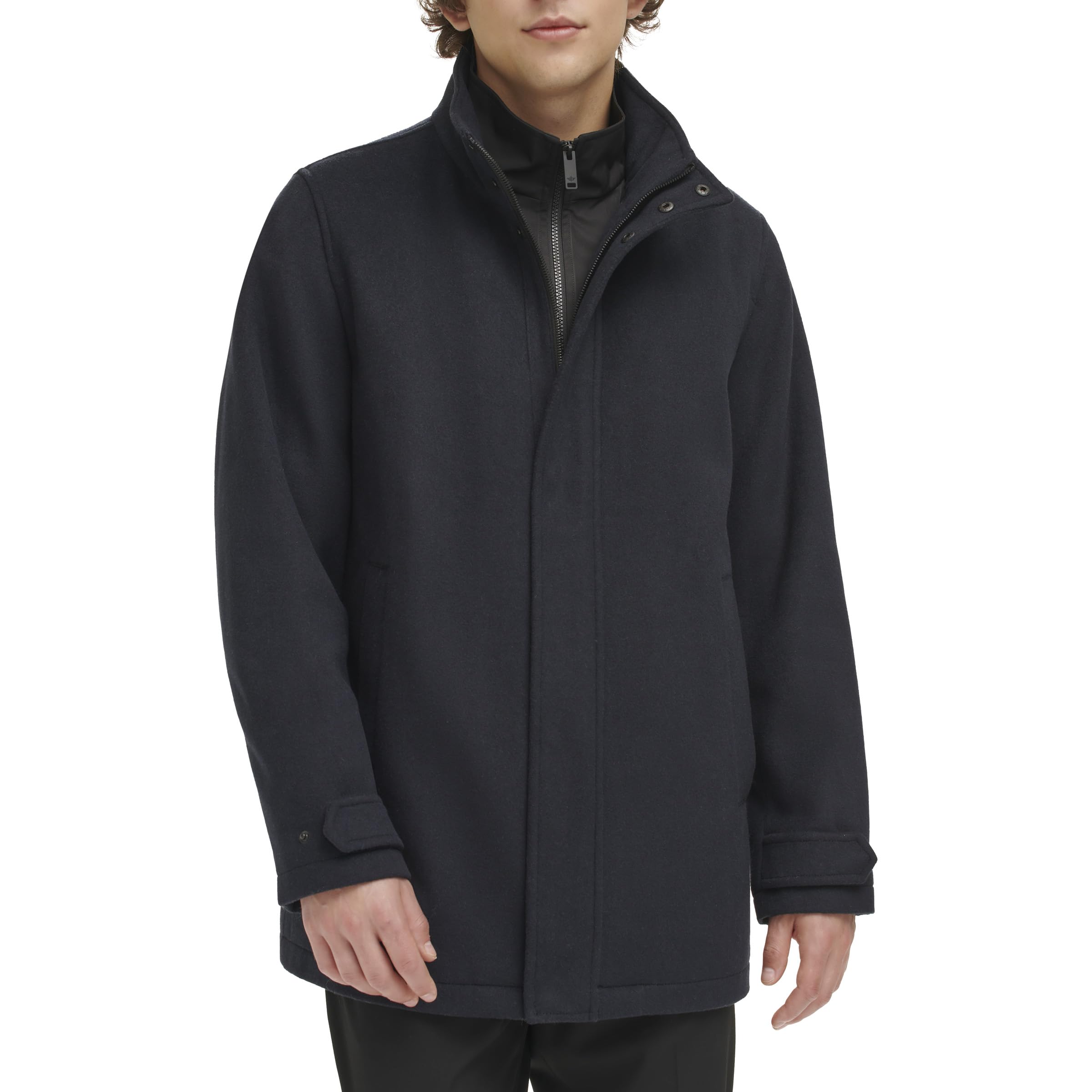 DOCKERS Men's Wool Melton Duffle Coat with Two Pockets - Winter Warm Overcoat for Casual & Business Wear - Perfect for Office, Travel and Outdoor Activities