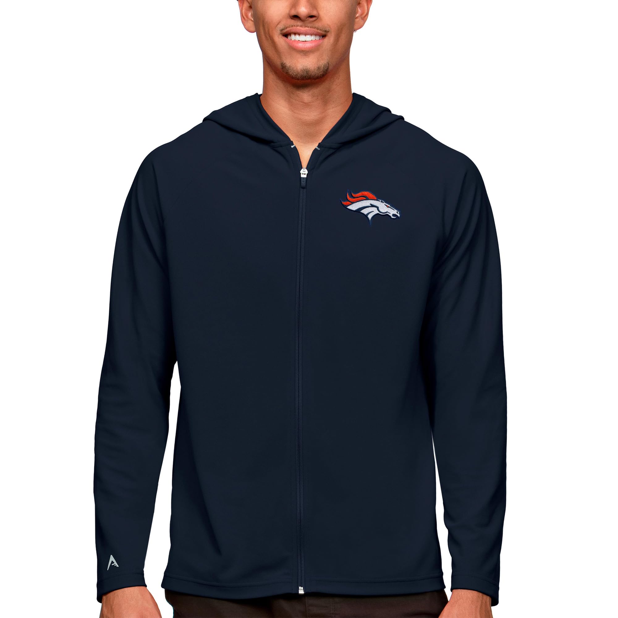 Antigua Men's NFL Logo Legacy Full-Zip Hoodie - Officially Licensed Football Sweatshirt for Fans - Comfortable & Warm for Game Day, Tailgating & Casual Wear