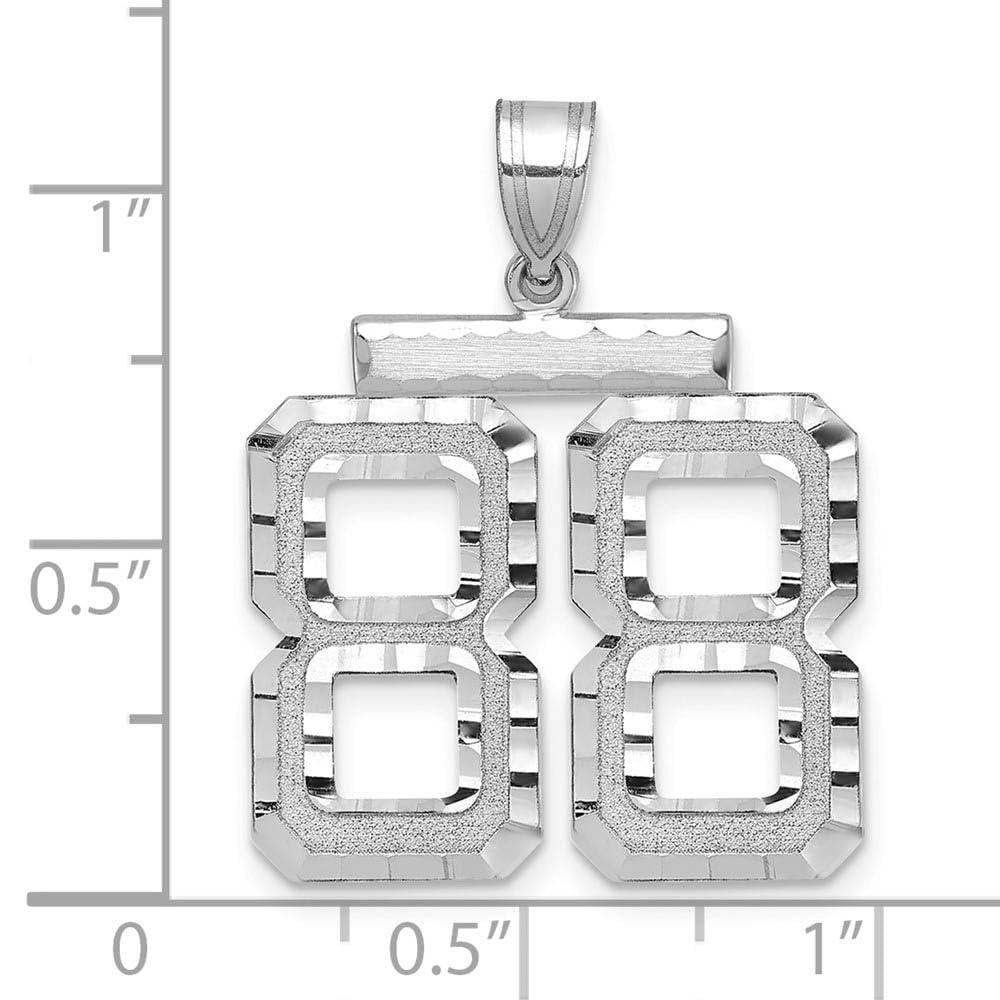 The Black Bow 14k White Gold Varsity Collection Large D/C Pendant Number 88 - Perfect for Graduation Gifts and Special Occasions