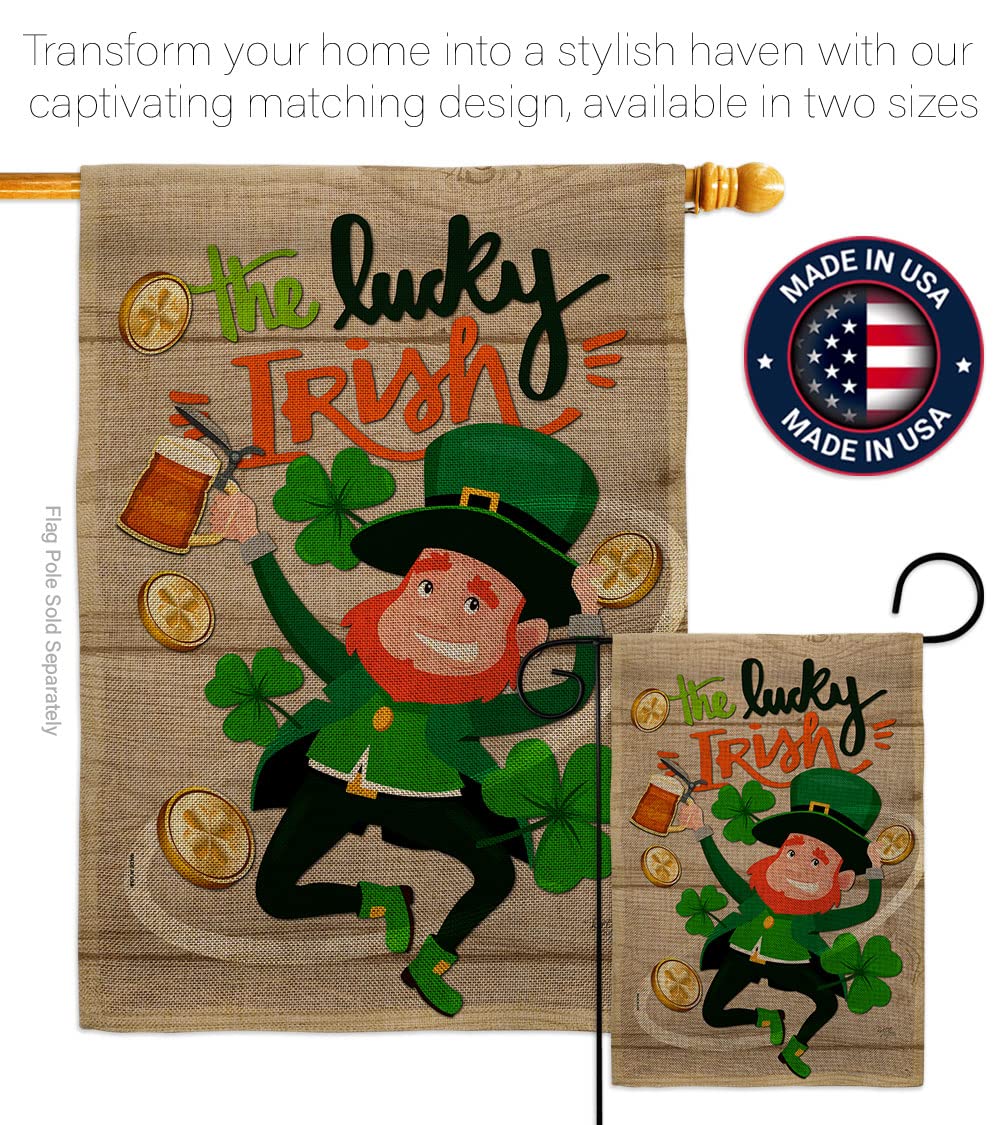 Lucky Irish Garden Flag Set - St Patrick's Day Decor for Yard & Home