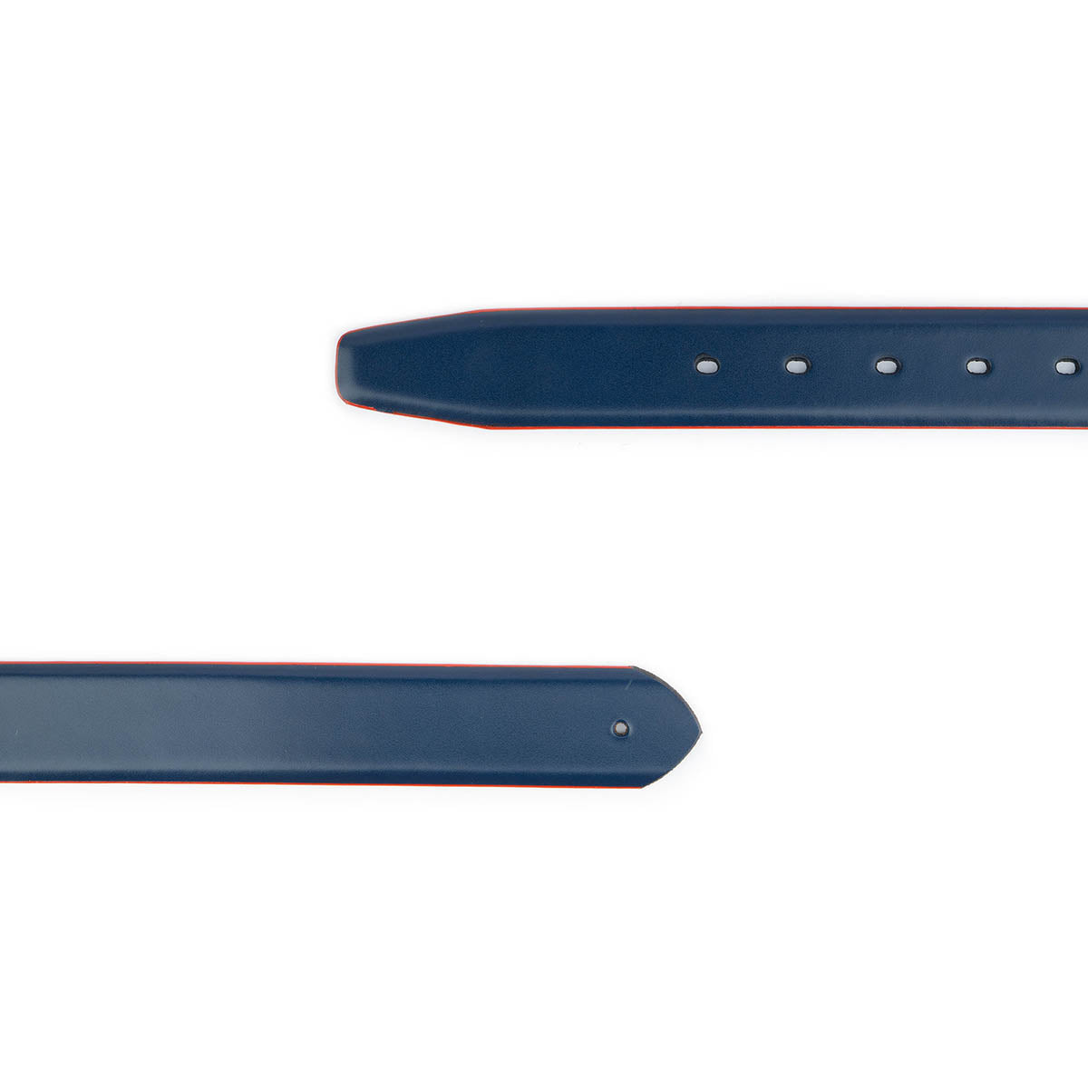 Genuine Leather Belt Strap Replacement for Dunhill Men's Buckle - Dark Blue with Red Edge Trim - Perfect for Business, Casual & Formal Wear