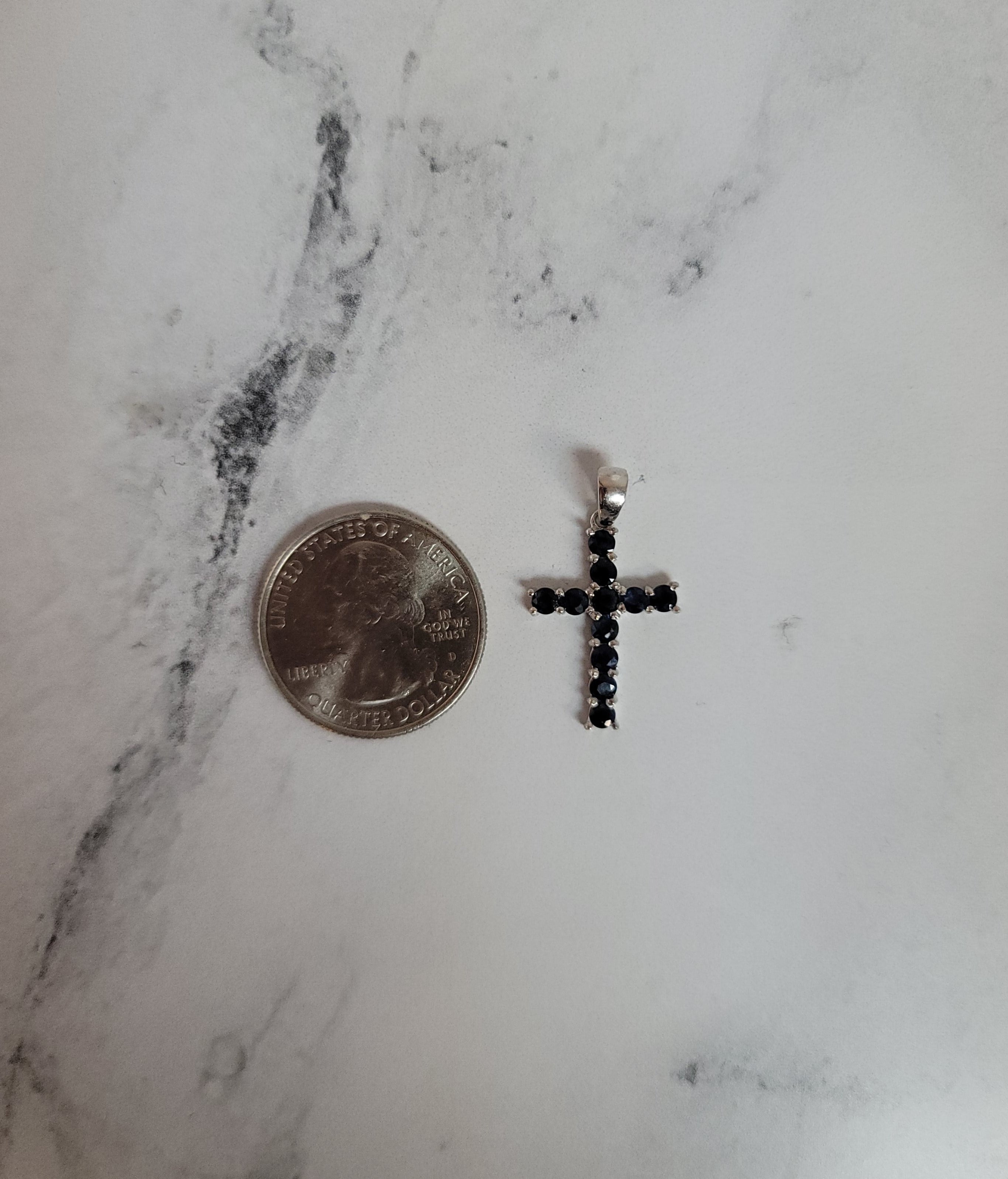 Elegant Sapphire White Gold Cross Necklace for Women - Perfect for Gifts, Weddings & Everyday Wear