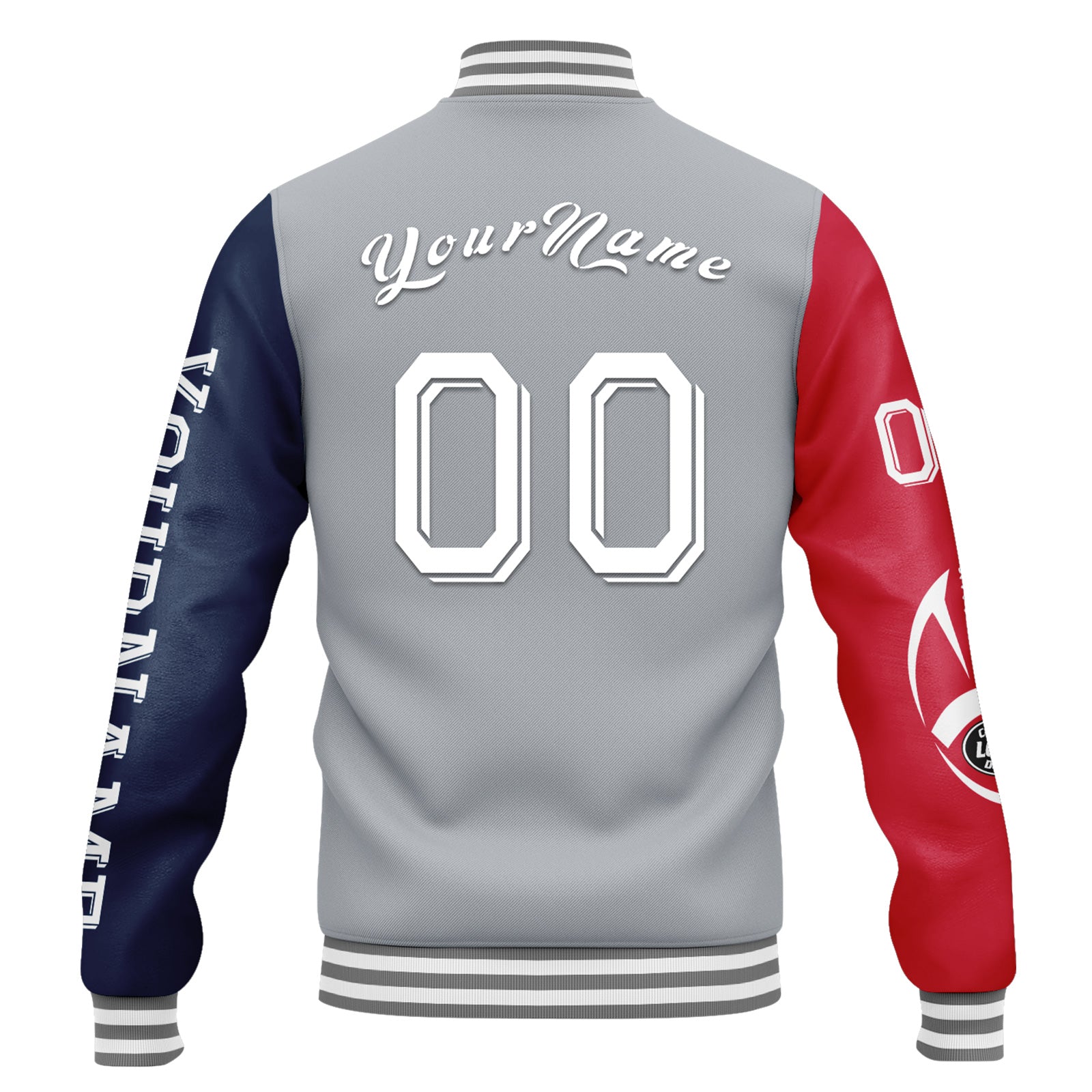 Custom Gray Red Blue New England Jacket & Sports Shoes Combo – Personalized Matching Outfit for Men | Gym, Running, Casual Wear | D020294-26