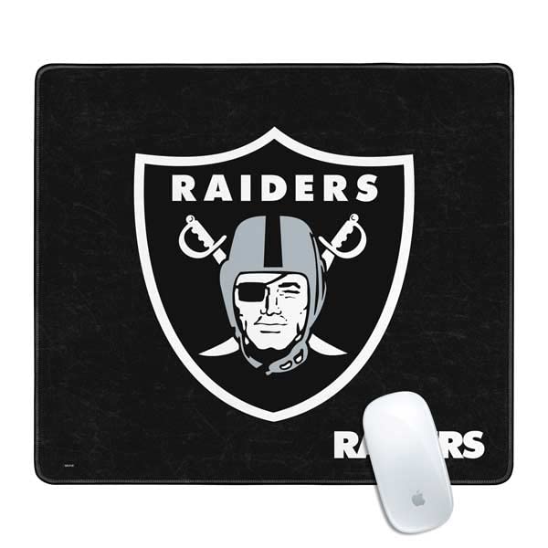 Official Las Vegas Raiders NFL Gaming Mouse Pad - Medium Size with Distressed Design, Stitched Edges, Non-Slip Rubber Base & Waterproof Surface | Perfect for Gaming, Office Work & Computer Desks