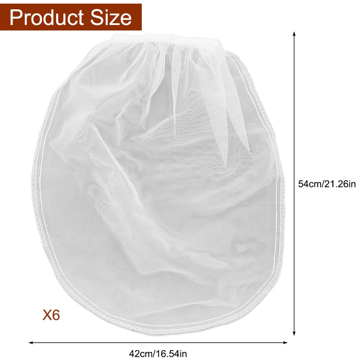 6-Pack 5 Gallon Paint Strainer Bags - Fine Mesh White Filter Bags with Elastic Bucket Top for Painting, Gardening & Hydroponics | Paint Filtration, Nutrient Mixing, DIY Projects