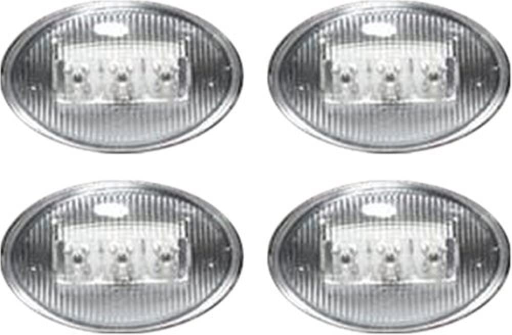 Recon 264132CL LED Fender Lights for 1999-2008 Ford Super Duty Trucks - 4-Piece Clear Lens with Chrome Trim - Perfect for Off-Roading & Night Driving