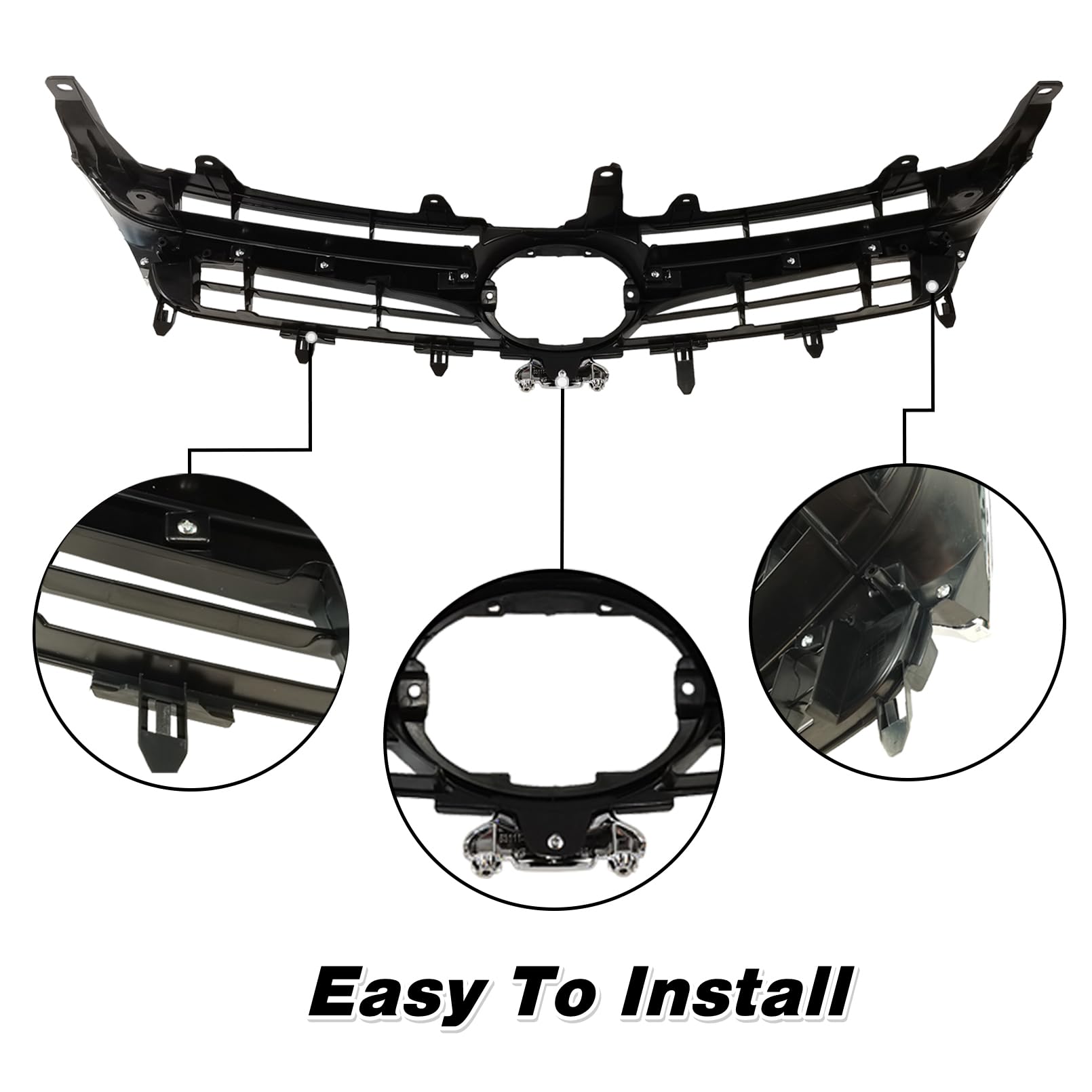 Chrome Front Bumper Upper Grille Replacement for 2015-2017 Toyota Camry LE XLE SE XSE - Compatible with Part Numbers 5310106411 & TO1200377 | Perfect Upgrade for Car Exterior Styling & Protection