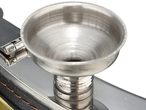 8oz Stainless Steel Flask with Funnel Set - USSR Design Travel Flask & 2 Camping Cups - Durable Screw Cap Alcohol Bottle for Whiskey, Liquor - Perfect Gift for Men & Women (Gift Box Included) - Ideal for Outdoor Adventures, Camping, Hiking & Road Trips
